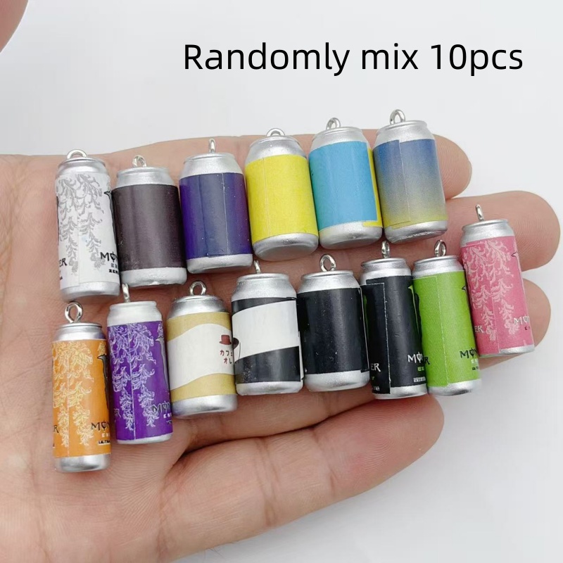 Resin Art Materials Kit - 10Pcs Mini Simulasi Kaleng Minuman Resin