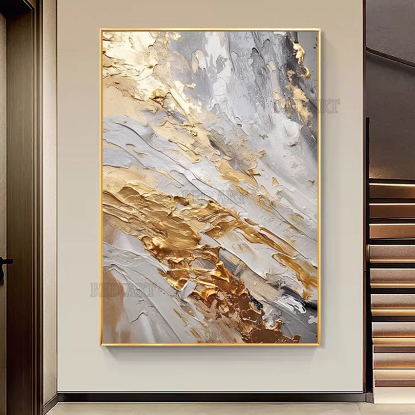 Resin Art On Canvas - Lukisan Abstrak Kontemporer Ukuran Besar dengan