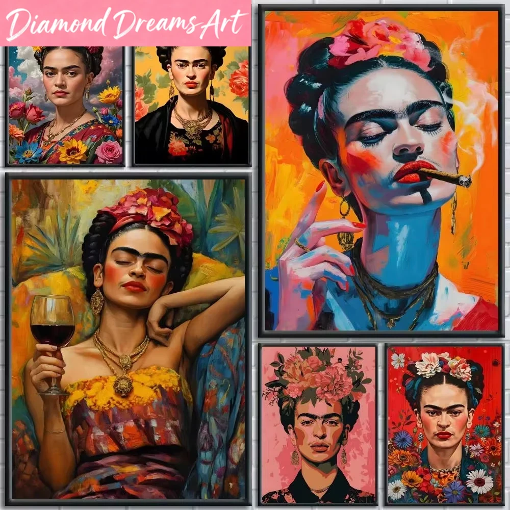 Resin Art Wallpaper - Lukisan Berlian Anime Gaya Frida Kahlo