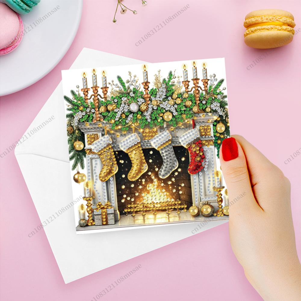 Xmas Resin Art - 6PCS Set Kartu Ucapan Lukisan Berlian