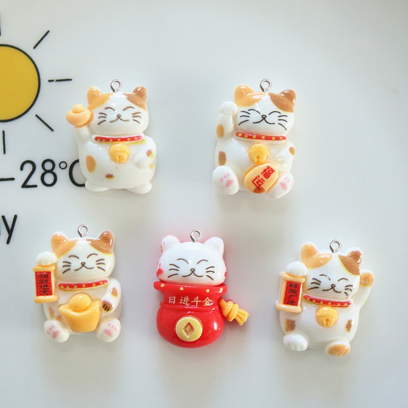 Resin Art Earrings Material - 10Pcs Liontin Kucing Resin Lucu Berkilau,