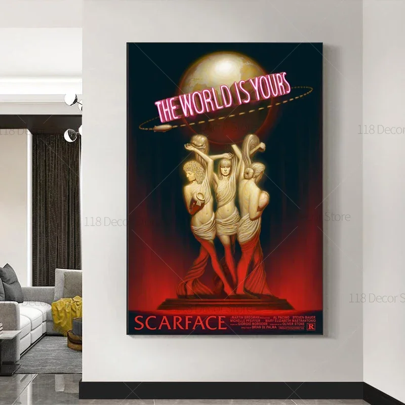 Resin Art On Canvas - Poster Lukisan Minyak The World Is
