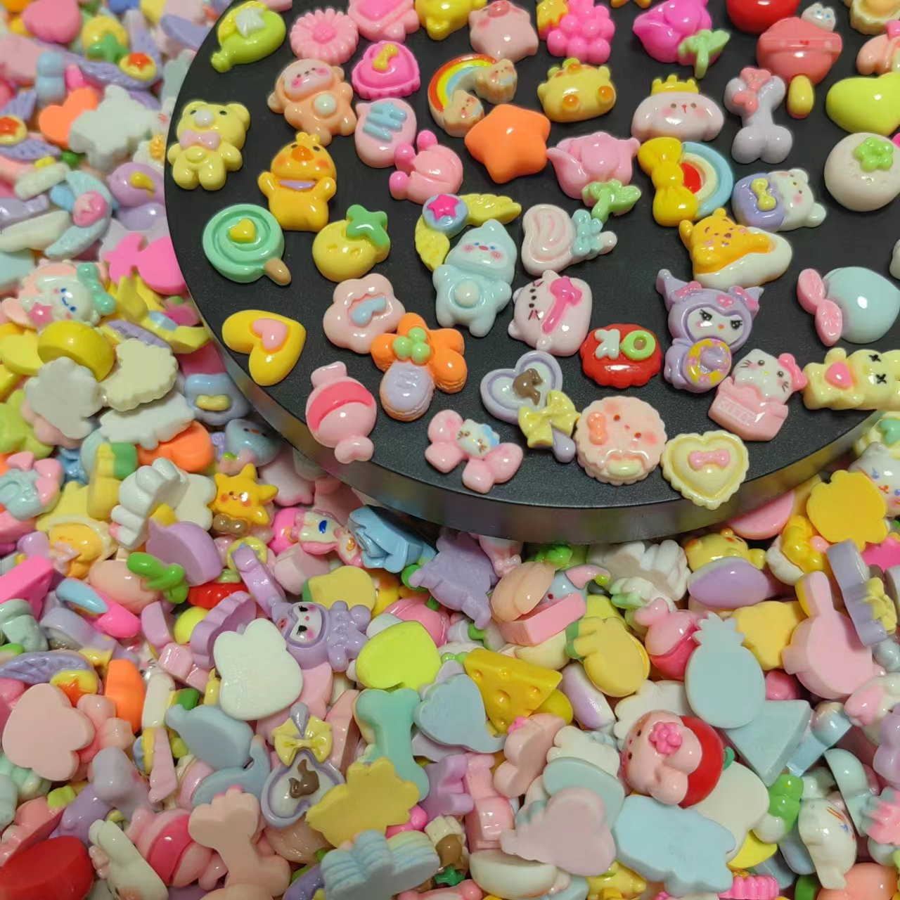 Resin Art Earrings Material - 30/60 buah lucu Resin permen manis