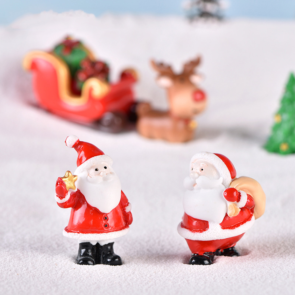 Xmas Resin Art - Dekorasi rumah lanskap Natal, ornamen Sinterklas