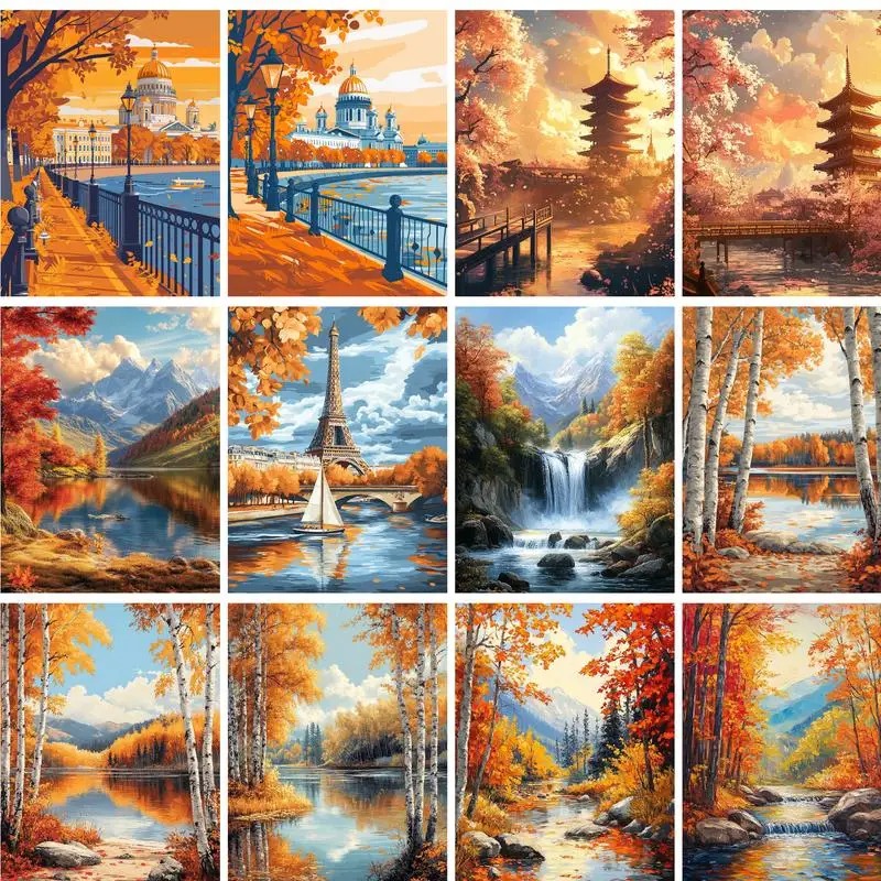 Resin Art On Canvas - Lukisan Dengan Angka 40x50cm Di Atas