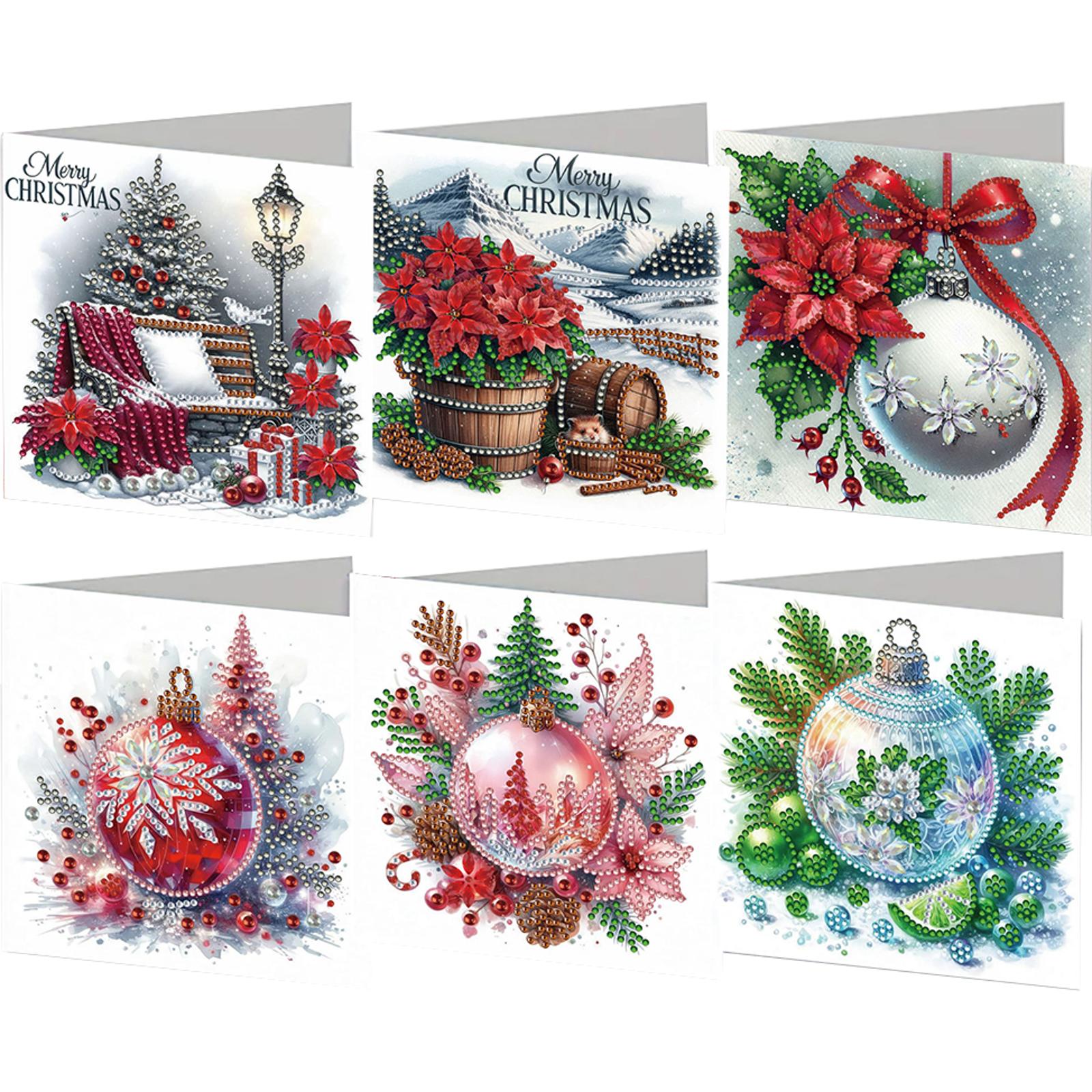 Xmas Resin Art - 6 Buah Kartu Pos Mosaik Seni