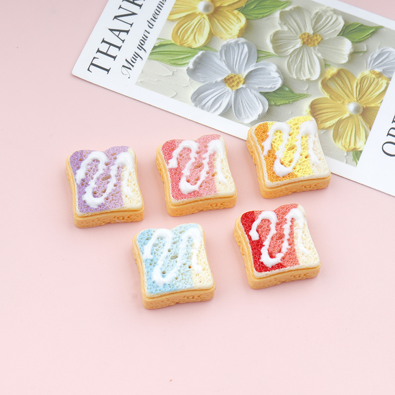Resin Art Earrings Material - 30/300 Buah Miniatur Biskuit Roti Panggang