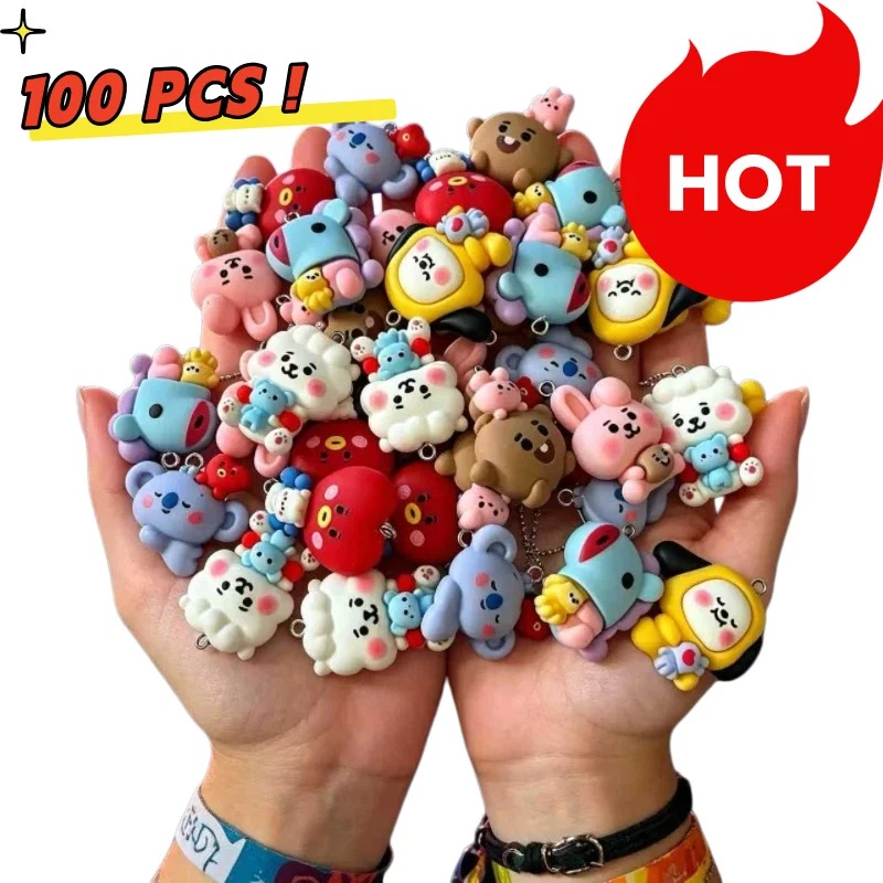 Resin Art Materials Kit - 7pcs BT21 Resin Kartun Charm Aksesoris
