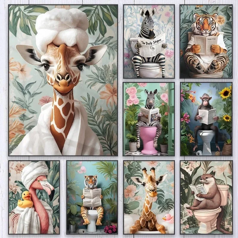 Resin Art On Canvas - Poster Zebra di Toilet Kamar Mandi,