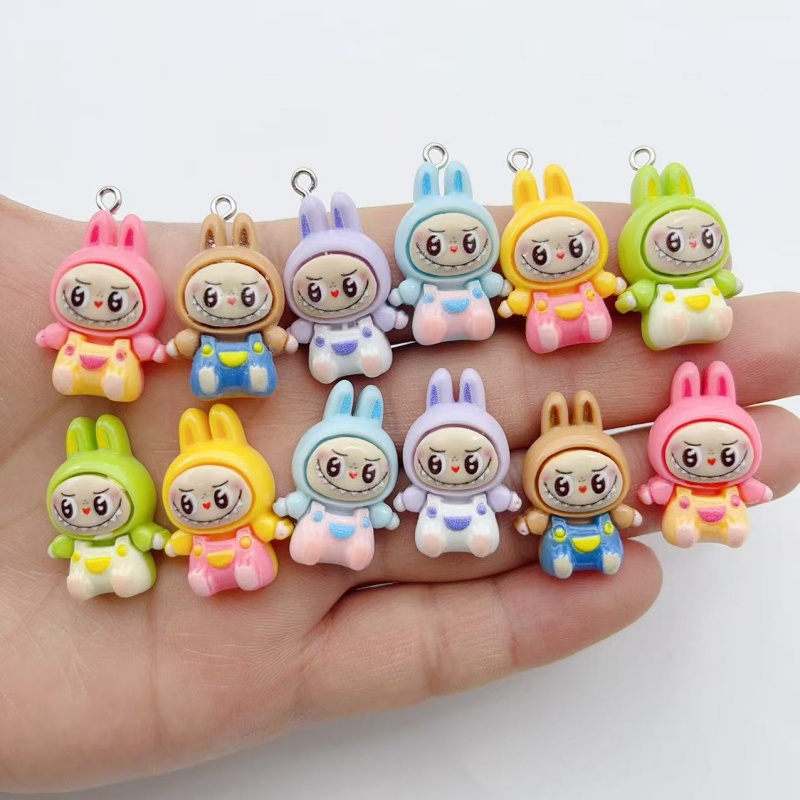 Resin Art Materials Kit - 10Pcs Gantungan Resin Rumah Stroberi Kelinci
