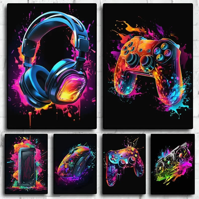 Resin Art Video - Poster Karakter Video Game Pop Neon