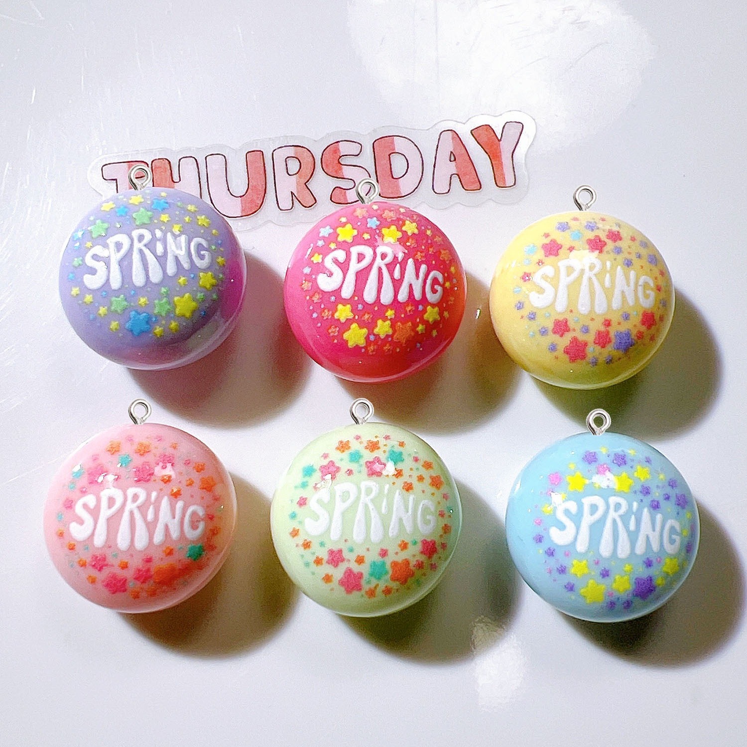 Resin Art Earrings Material - 10Pcs Gantungan Resin Bentuk Lingkaran untuk