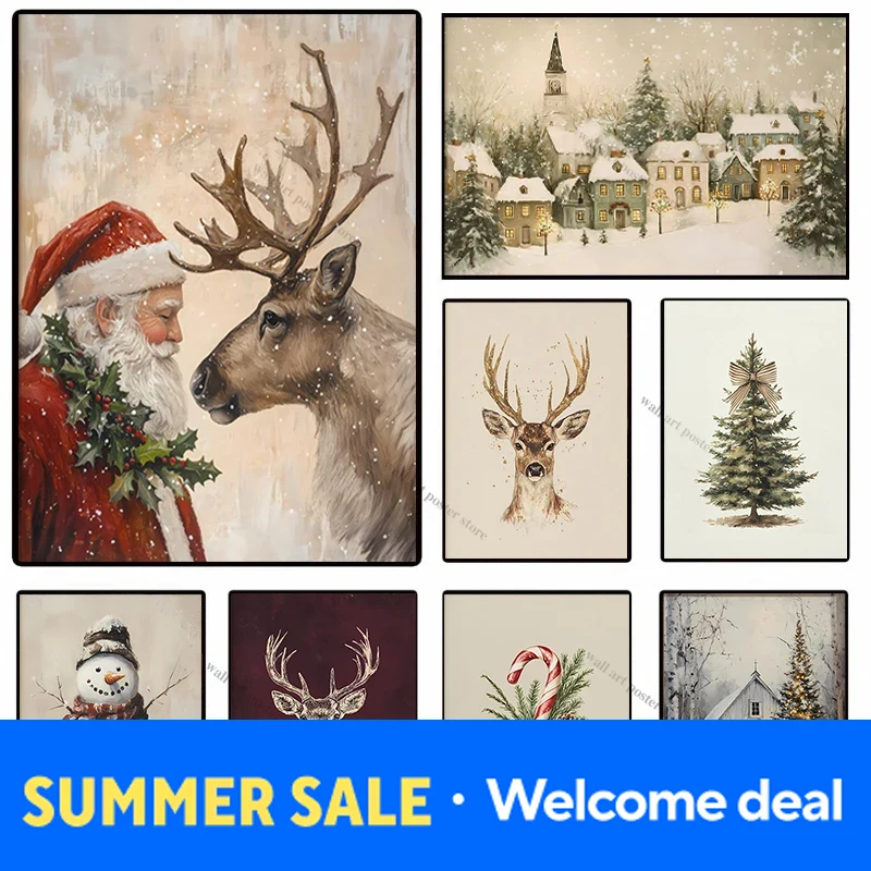 Xmas Resin Art - Poster Seni Dinding Natal 2026 Vintage,