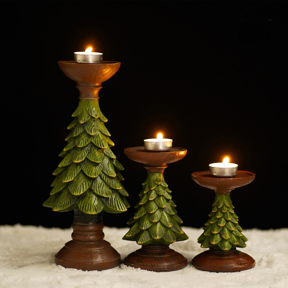Xmas Resin Art - Dekorasi Rumah Tempat Lilin Pohon Natal