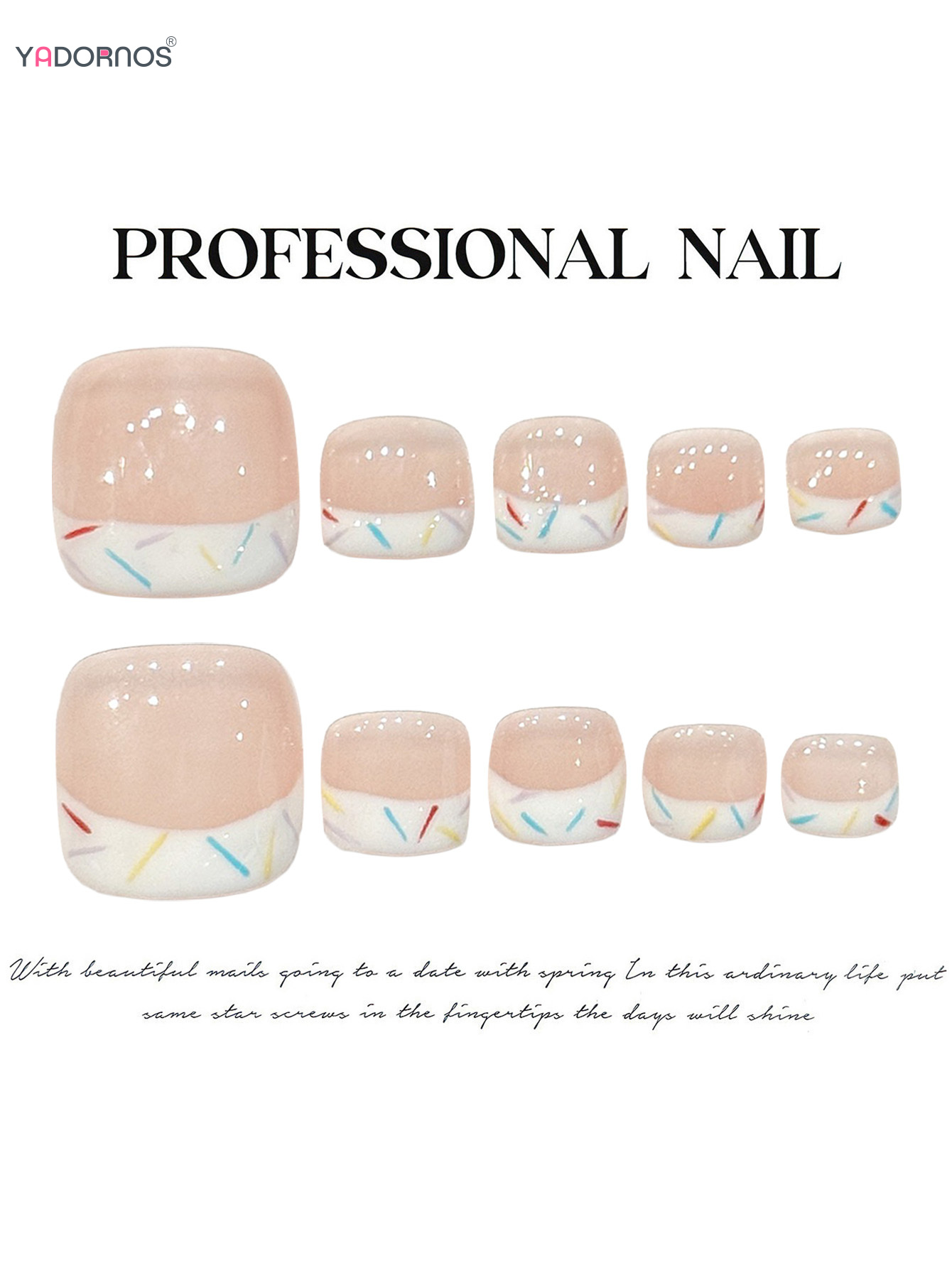 10pcs Kuku Palsu Gaya Prancis  - Resin Art Online ulasan dan harga
