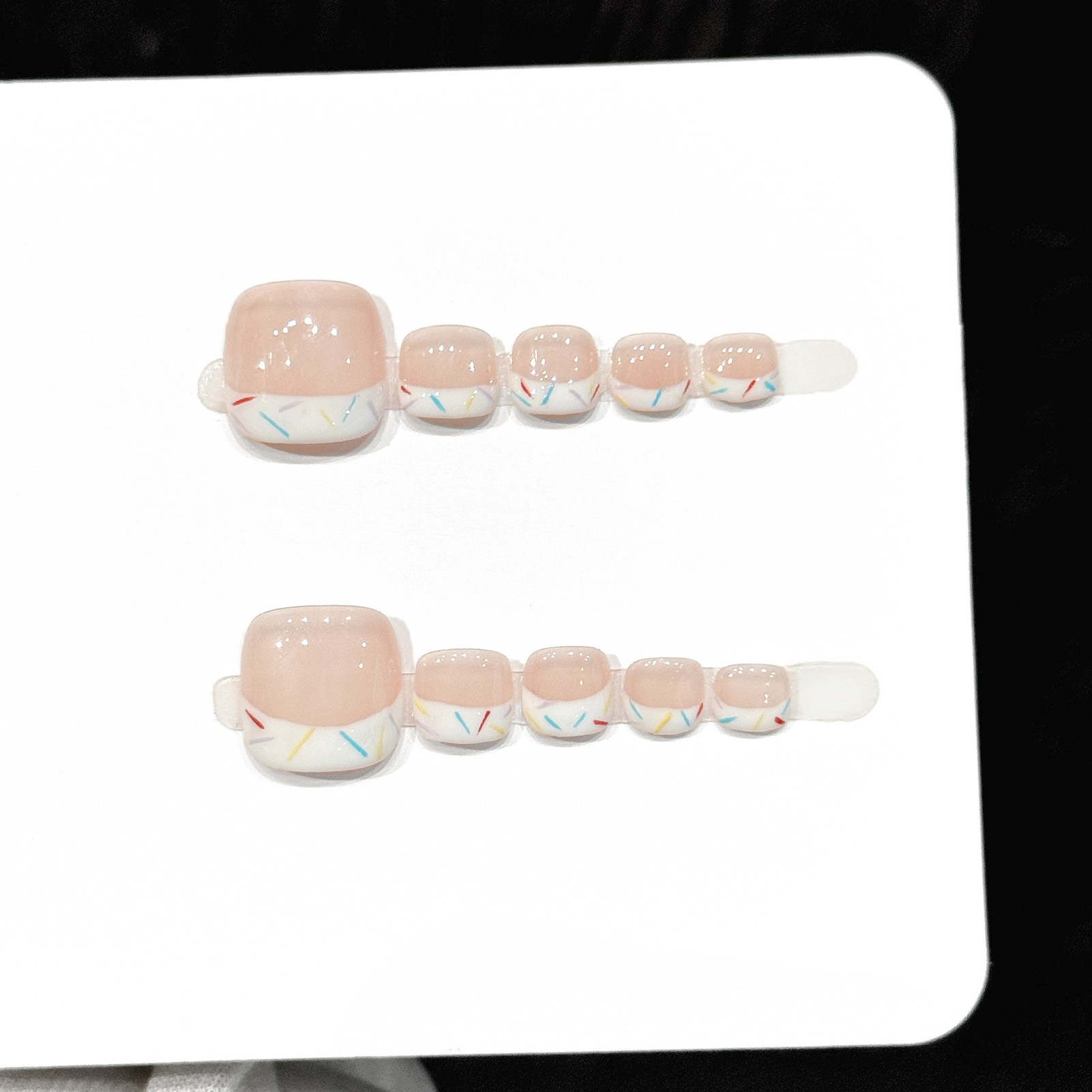10pcs Kuku Palsu Gaya Prancis  - Resin Art Online ulasan dan harga
