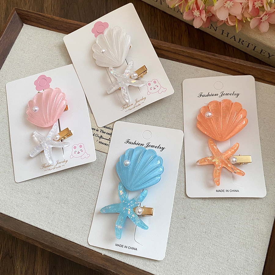 2 Buah Jepit Rambut Cangkang B - Resin Art Beach Theme ulasan dan harga