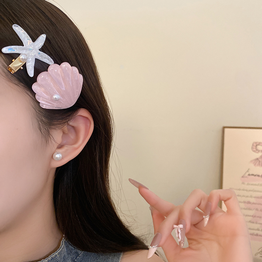 2 Buah Jepit Rambut Cangkang B - Resin Art Beach Theme ulasan dan harga