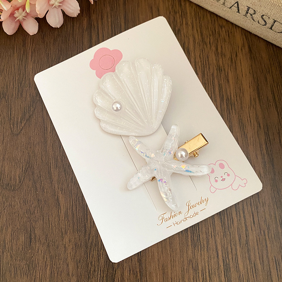 2 Buah Jepit Rambut Cangkang B - Resin Art Beach Theme ulasan dan harga