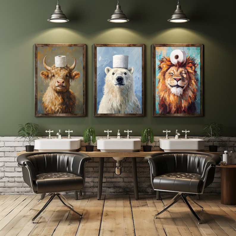 Kartun Hewan Lucu dan Imut den - Resin Art On Canvas ulasan dan harga