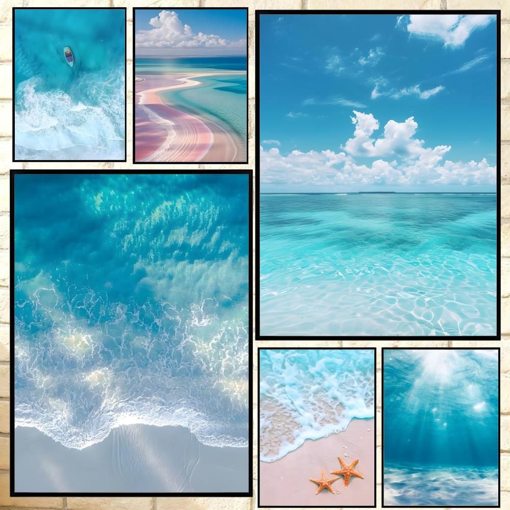 Poster Tema Klasik Pantai Omba - Resin Art Beach Theme ulasan dan harga