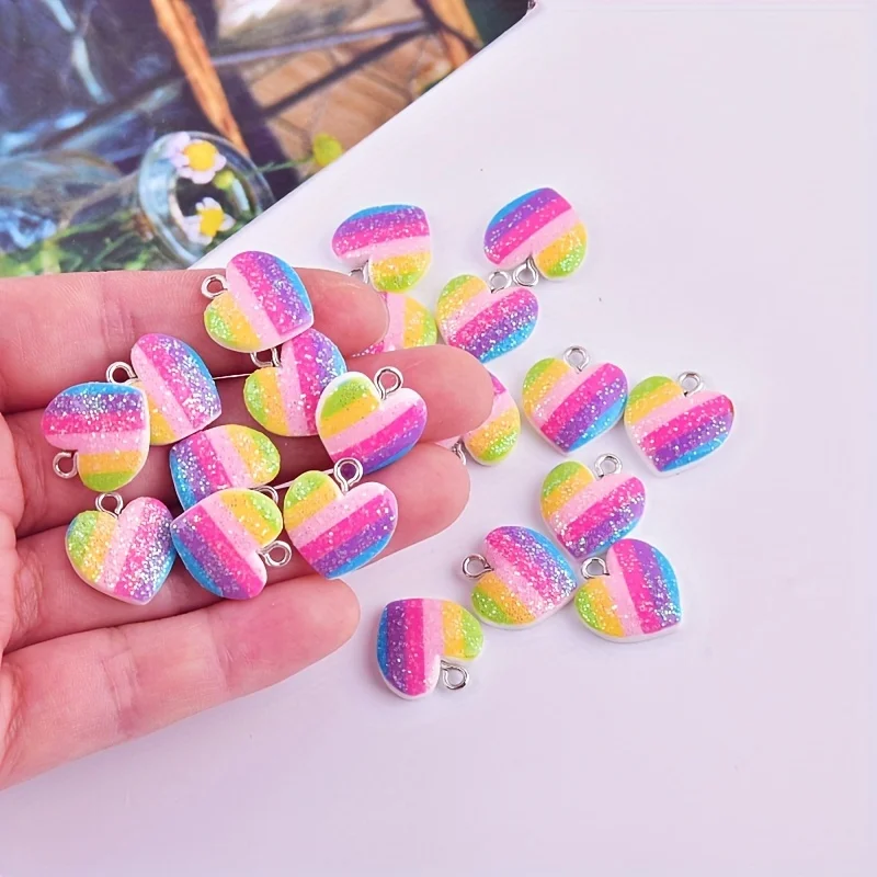 10 Buah Liontin Resin Hati War - Resin Art Materials Kit ulasan dan harga
