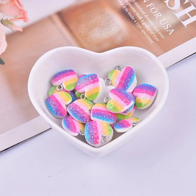 10 Buah Liontin Resin Hati War - Resin Art Materials Kit ulasan dan harga