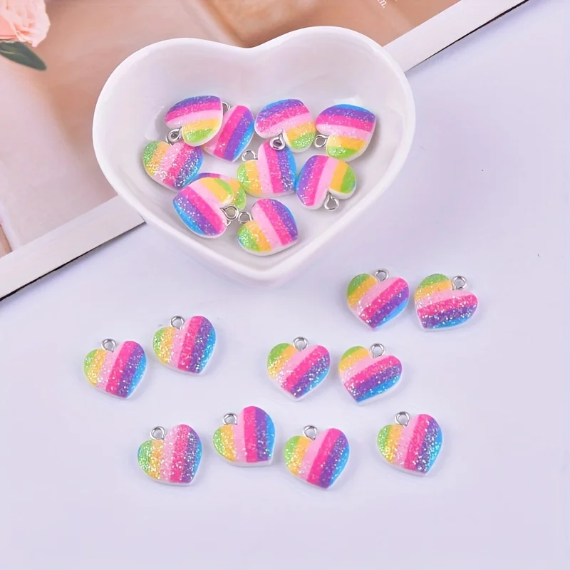10 Buah Liontin Resin Hati War - Resin Art Materials Kit ulasan dan harga
