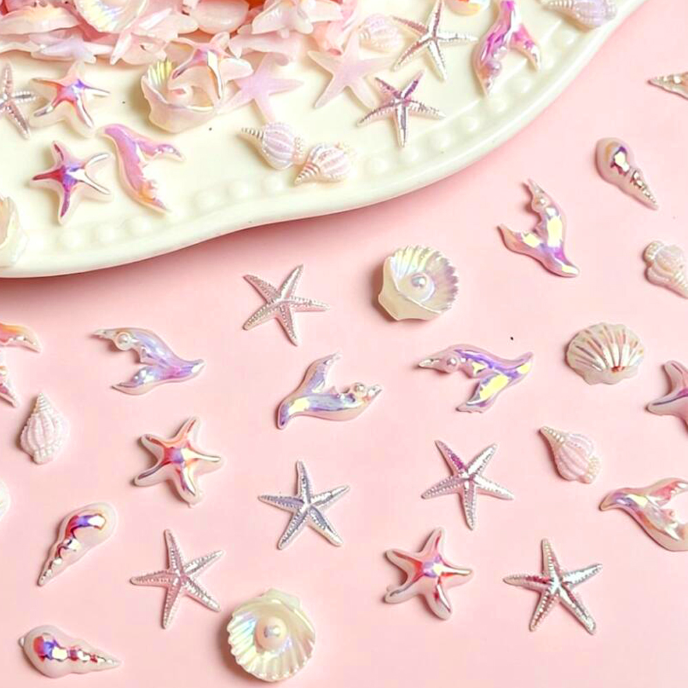 30pcs Hiasan Kuku Bertema Pant - Resin Art Beach Theme ulasan dan harga