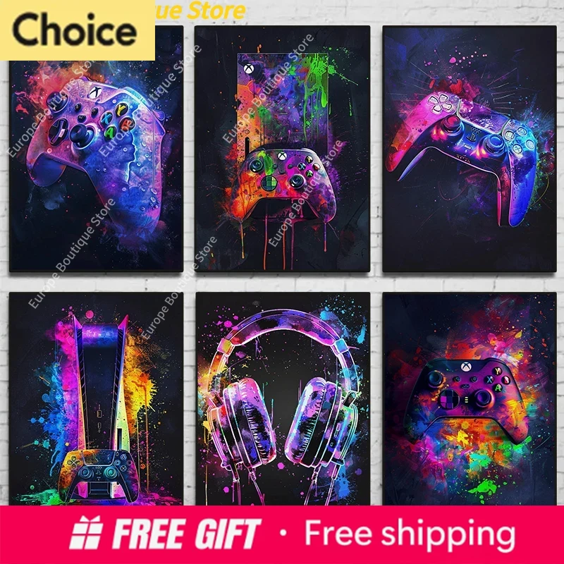Poster Video Game Neon Waterco - Resin Art Video ulasan dan harga