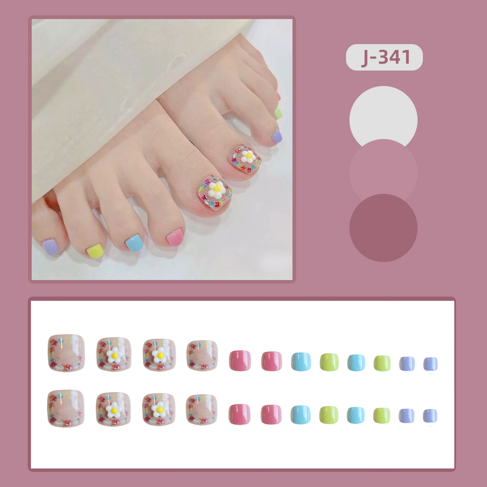 24pcs Kuku Palsu Resin Tema La - Resin Art Beach Theme ulasan dan harga