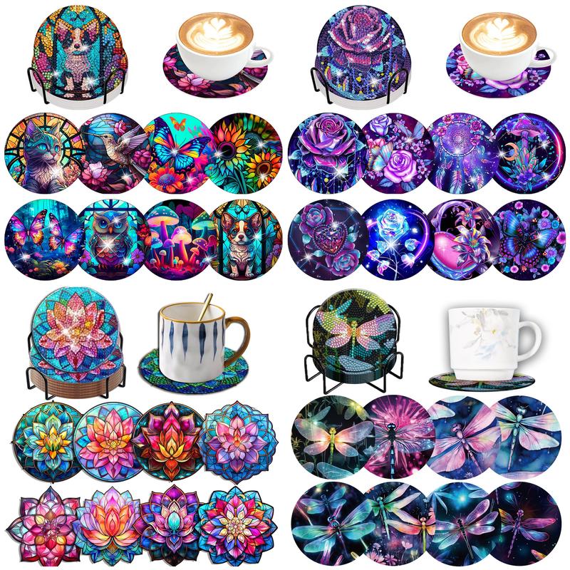 8 buah/Set DIY lukisan berlian - Resin Art Coasters ulasan dan harga