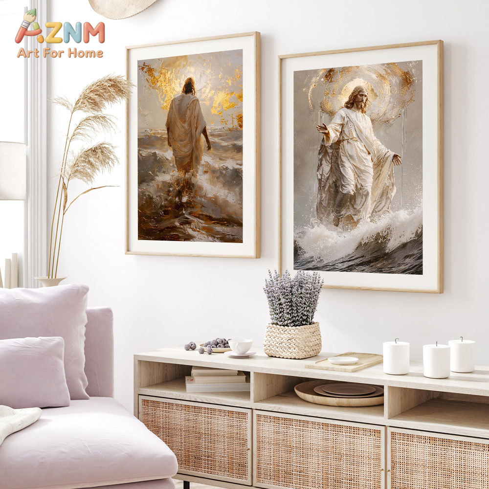 AZNM Yesus Kristus Lukisan Kan - Resin Art On Canvas ulasan dan harga