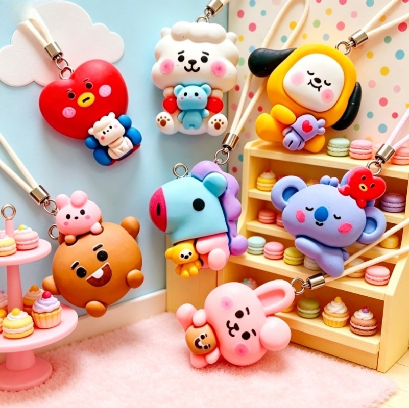 7pcs BT21 Resin Kartun Charm A - Resin Art Materials Kit ulasan dan harga