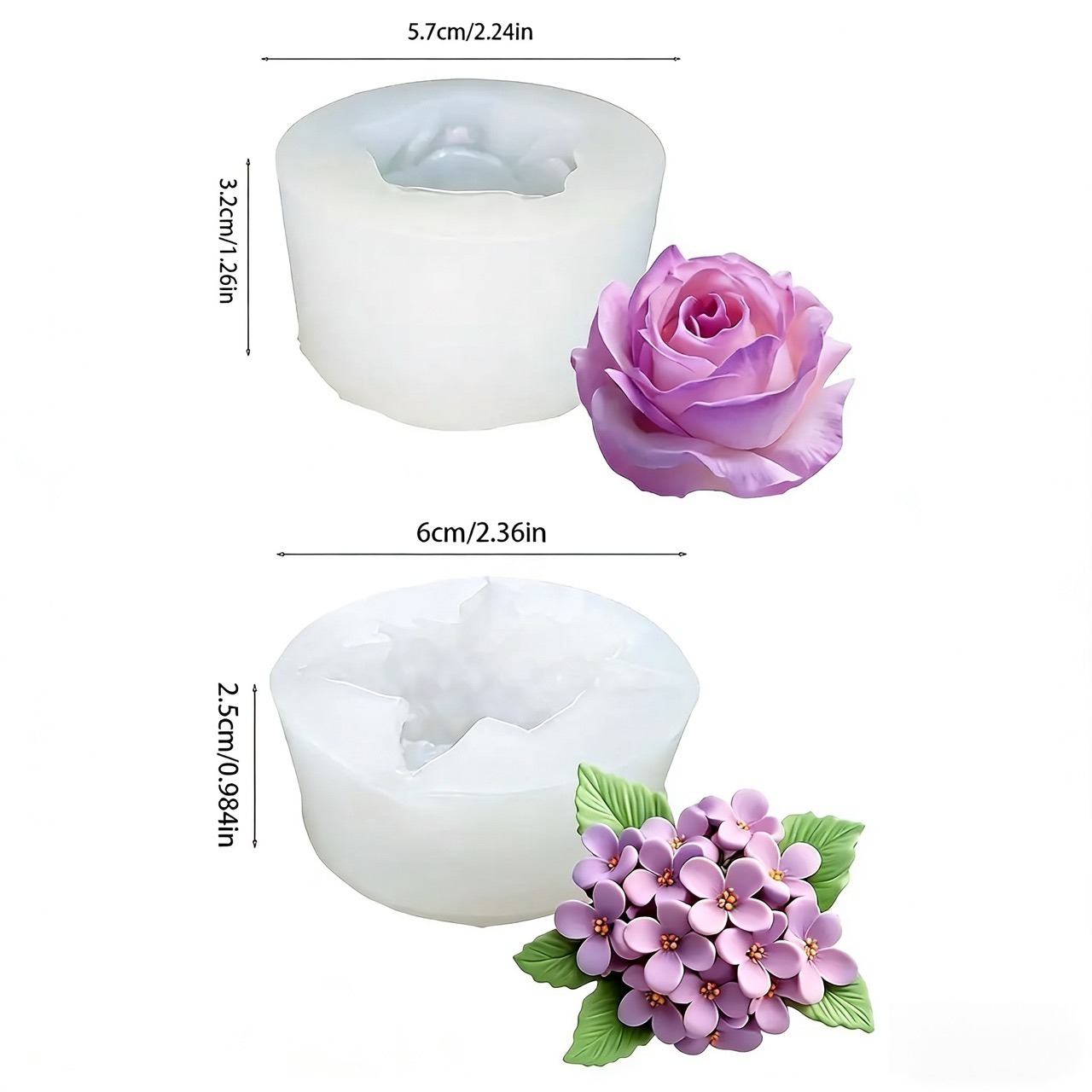 2 Buah Cetakan Silikon Bunga M - Resin Art Design ulasan dan harga