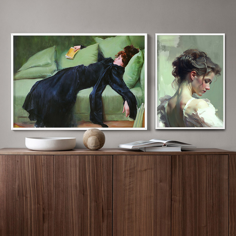 Gadis Membaca Lukisan Minyak A - Resin Art On Canvas ulasan dan harga