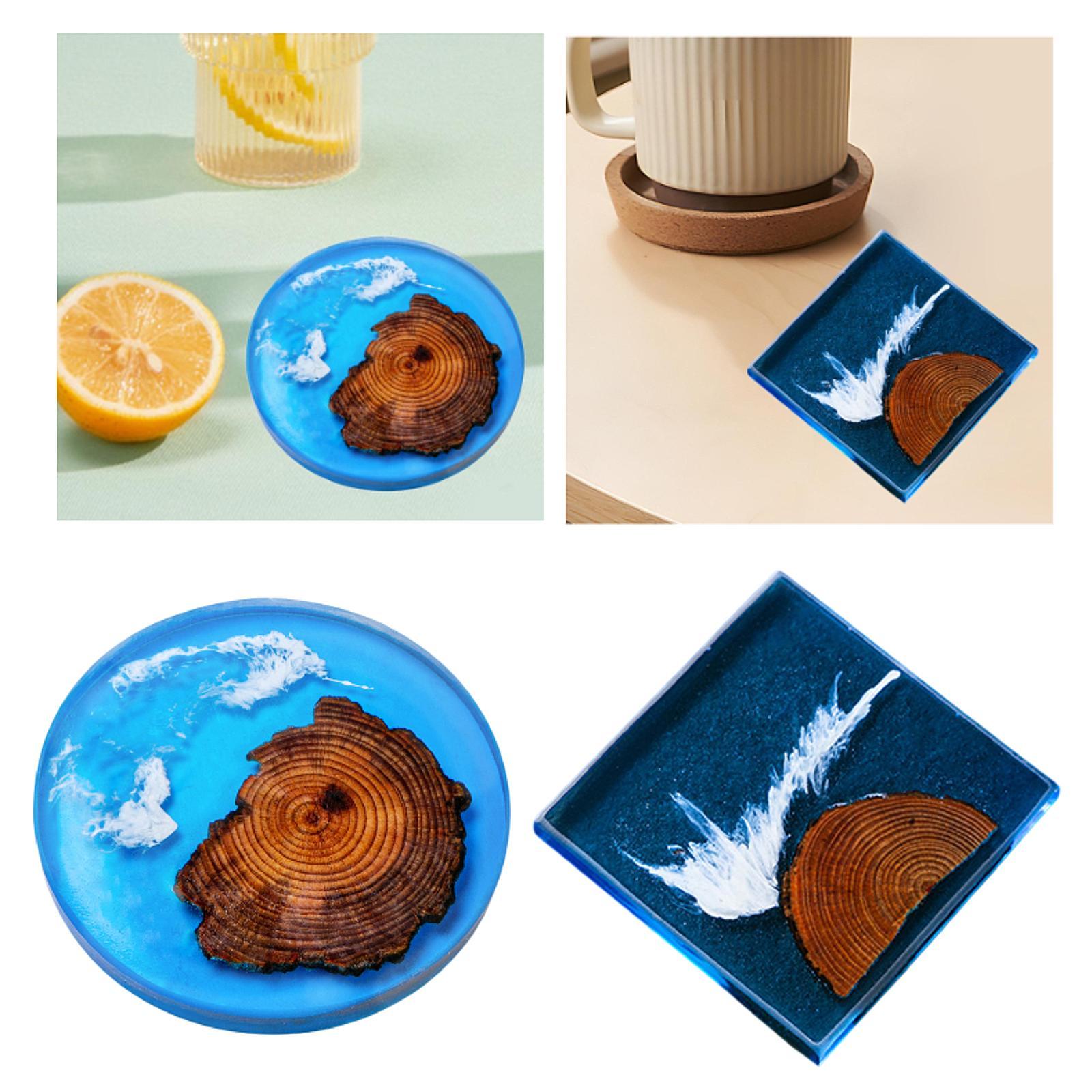 6 Buah Tatakan Gelas Epoxy Set - Resin Art Coasters ulasan dan harga